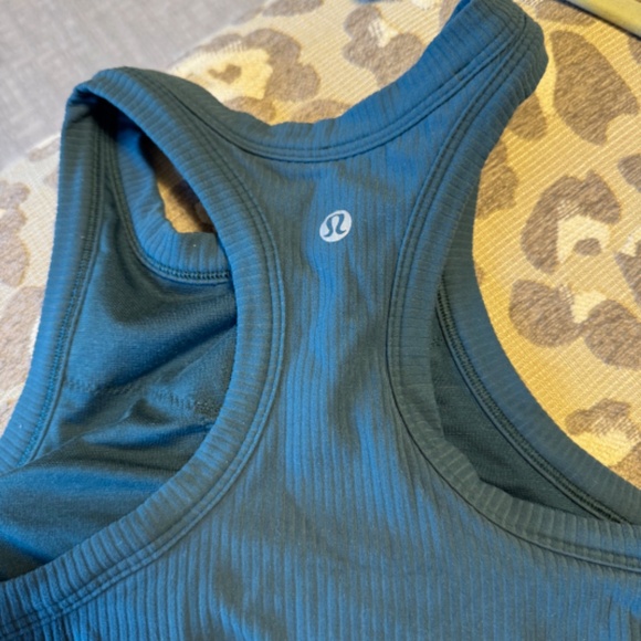 Lululemon Ribbed Nulu Racerback Yoga Tank Top  Size 4 in Green Jasper - Picture 6 of 7